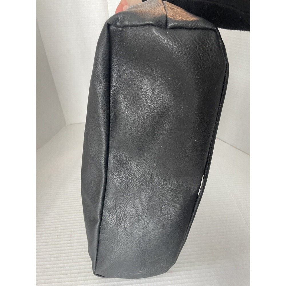 Under One Sky Reversible Black Faux Leather And Red Buffalo Plaid Strap Tote Bag - Picture 11 of 13